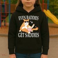 Even Baddies Get Saddies Funny Kids Hoodie thumb 3