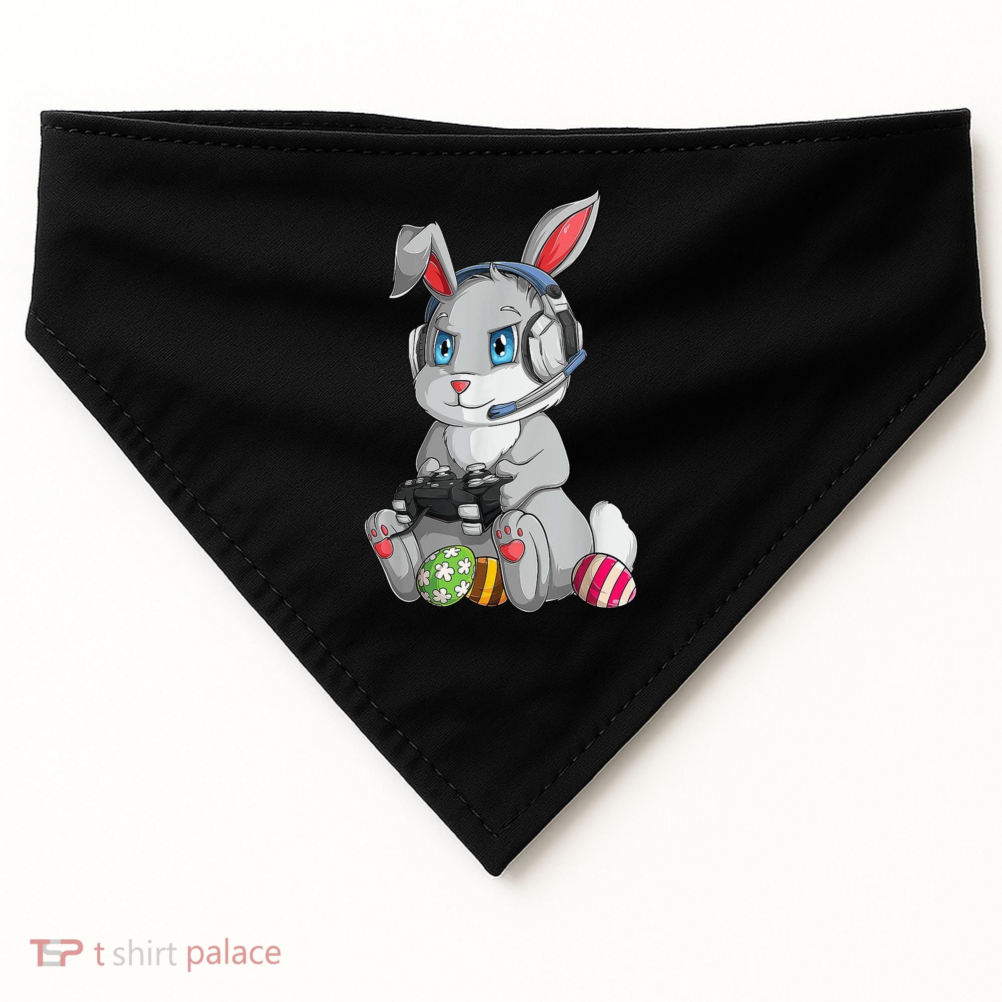 Easter Bunny Gamer USA-Made Doggie Bandana
