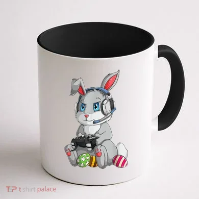 Easter Bunny Gamer Coffee Mug back
