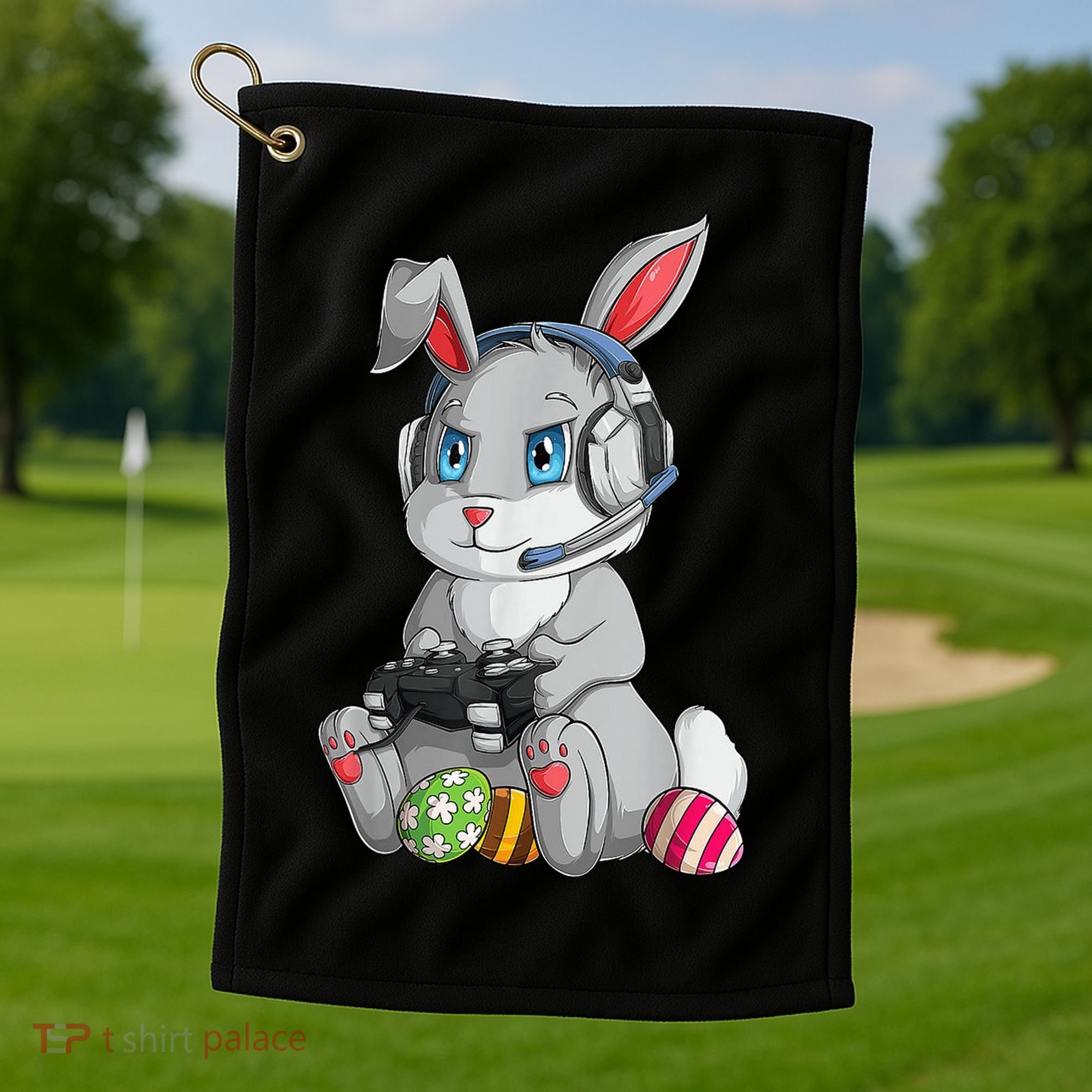 Easter Bunny Gamer Golf Towel