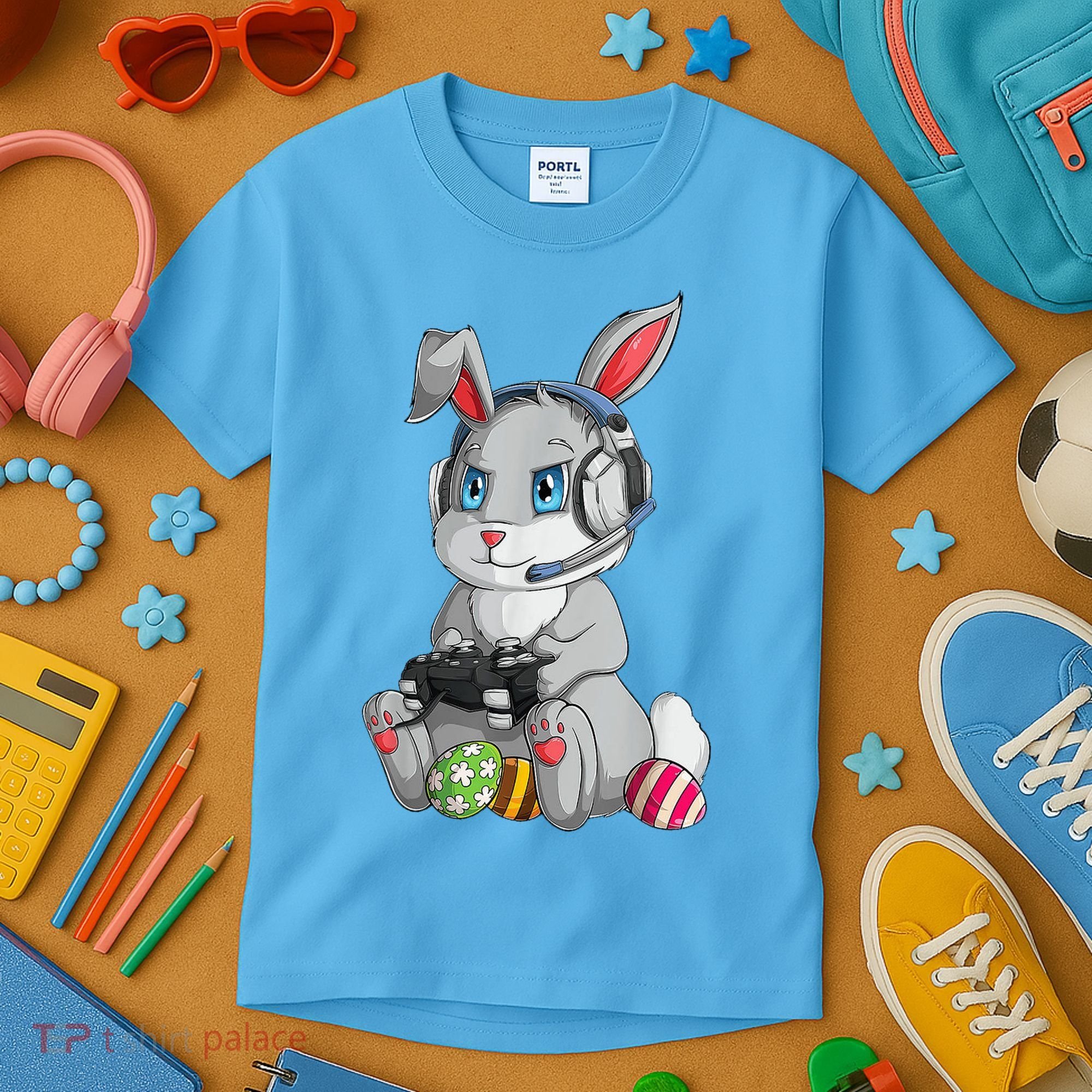 Easter Bunny Gamer Kids T-Shirt