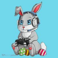 Easter Bunny Gamer Kids T-Shirt thumb 4