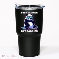 Even Baddies Get Saddies Funny Meme Cute Panda Tumbler thumb 0