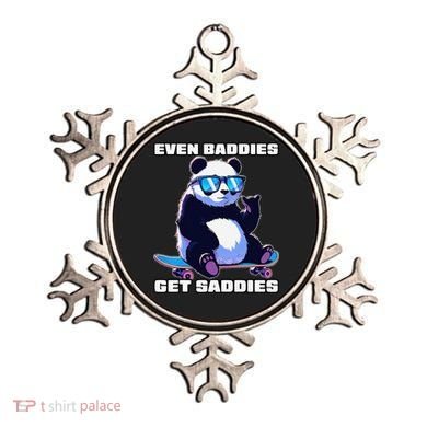 Even Baddies Get Saddies Funny Meme Cute Panda Ornament