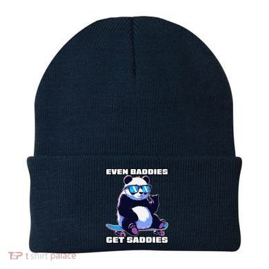 Even Baddies Get Saddies Funny Meme Cute Panda Beanie