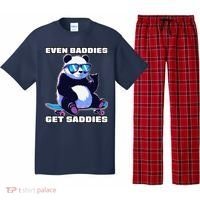 Even Baddies Get Saddies Funny Meme Cute Panda Pajama Set thumb 0