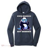 Even Baddies Get Saddies Funny Meme Cute Panda Women's Hoodie thumb 0