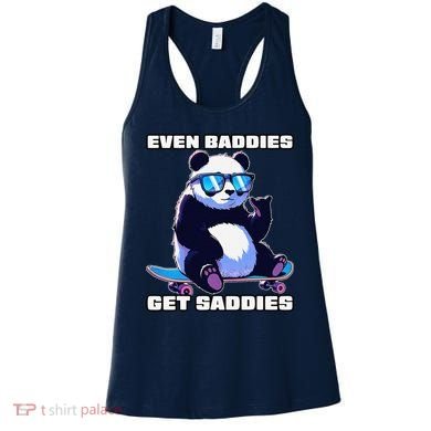Even Baddies Get Saddies Funny Meme Cute Panda Women's Tank Top