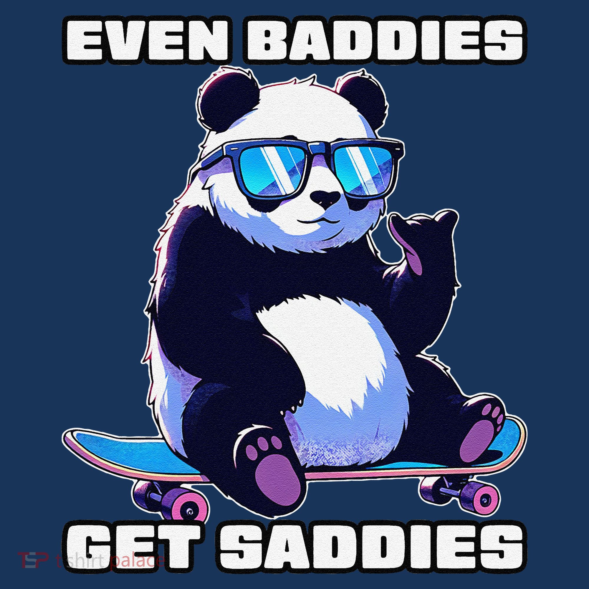 Even Baddies Get Saddies Funny Meme Cute Panda Women's Tank Top