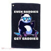 Even Baddies Get Saddies Funny Meme Cute Panda Golf Towel thumb 0
