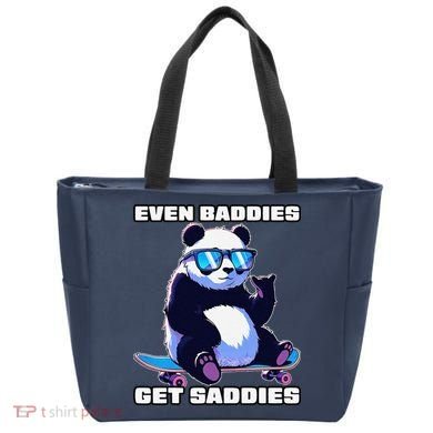 Even Baddies Get Saddies Funny Meme Cute Panda Tote Bag