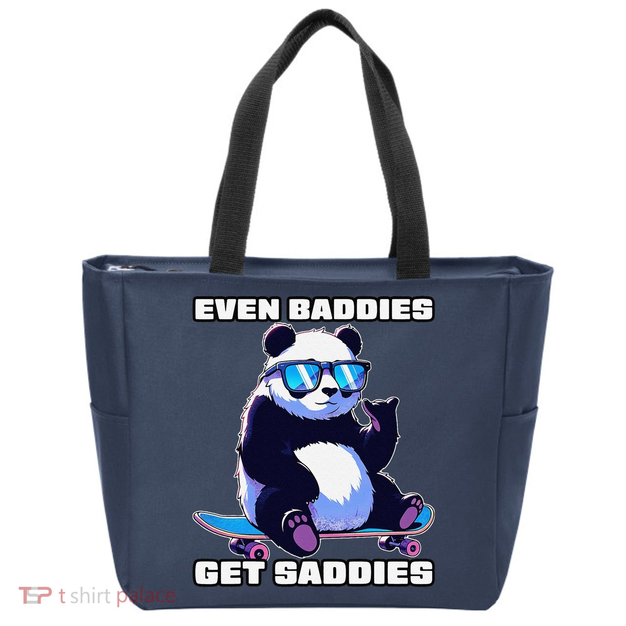 Even Baddies Get Saddies Funny Meme Cute Panda Tote Bag
