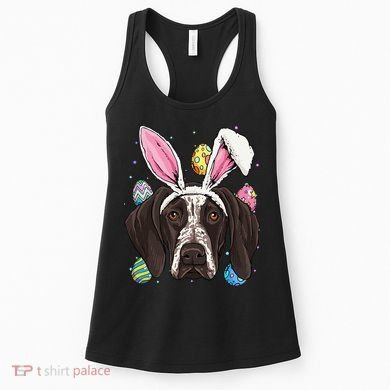 Easter Bunny German Shorthaired Pointer GSP Puppy Dog Lover Women's Tank Top