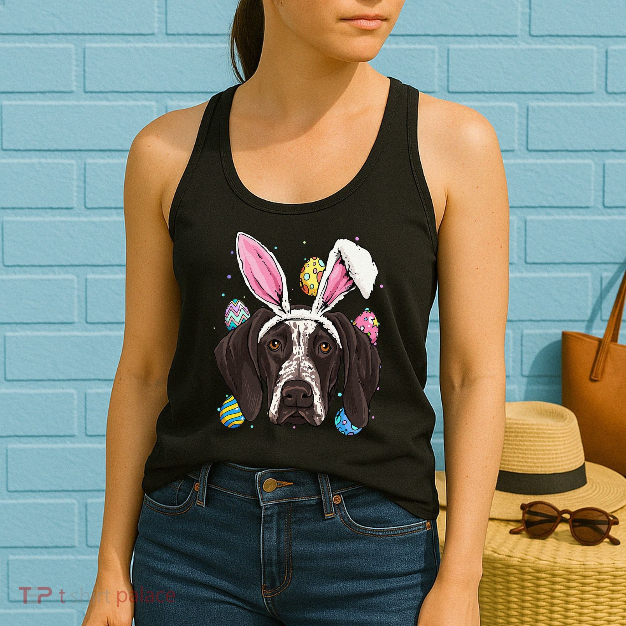 Easter Bunny German Shorthaired Pointer GSP Puppy Dog Lover Women's Tank Top