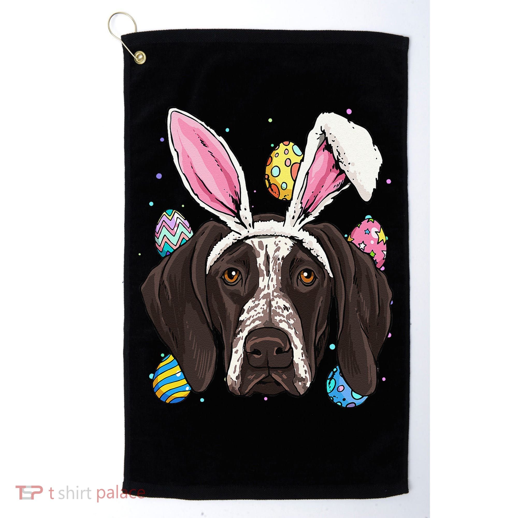Easter Bunny German Shorthaired Pointer GSP Puppy Dog Lover Golf Towel