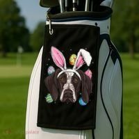 Easter Bunny German Shorthaired Pointer GSP Puppy Dog Lover Golf Towel thumb 2