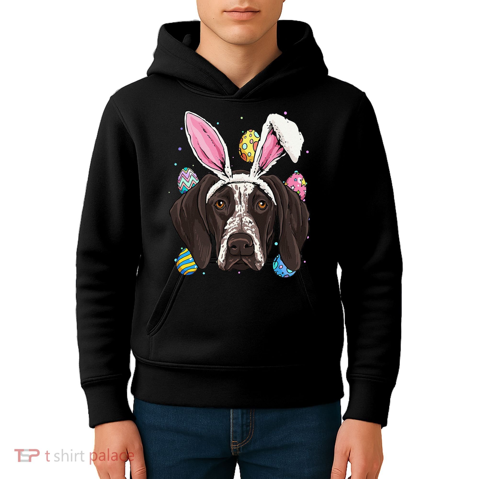 Easter Bunny German Shorthaired Pointer GSP Puppy Dog Lover Kids Hoodie