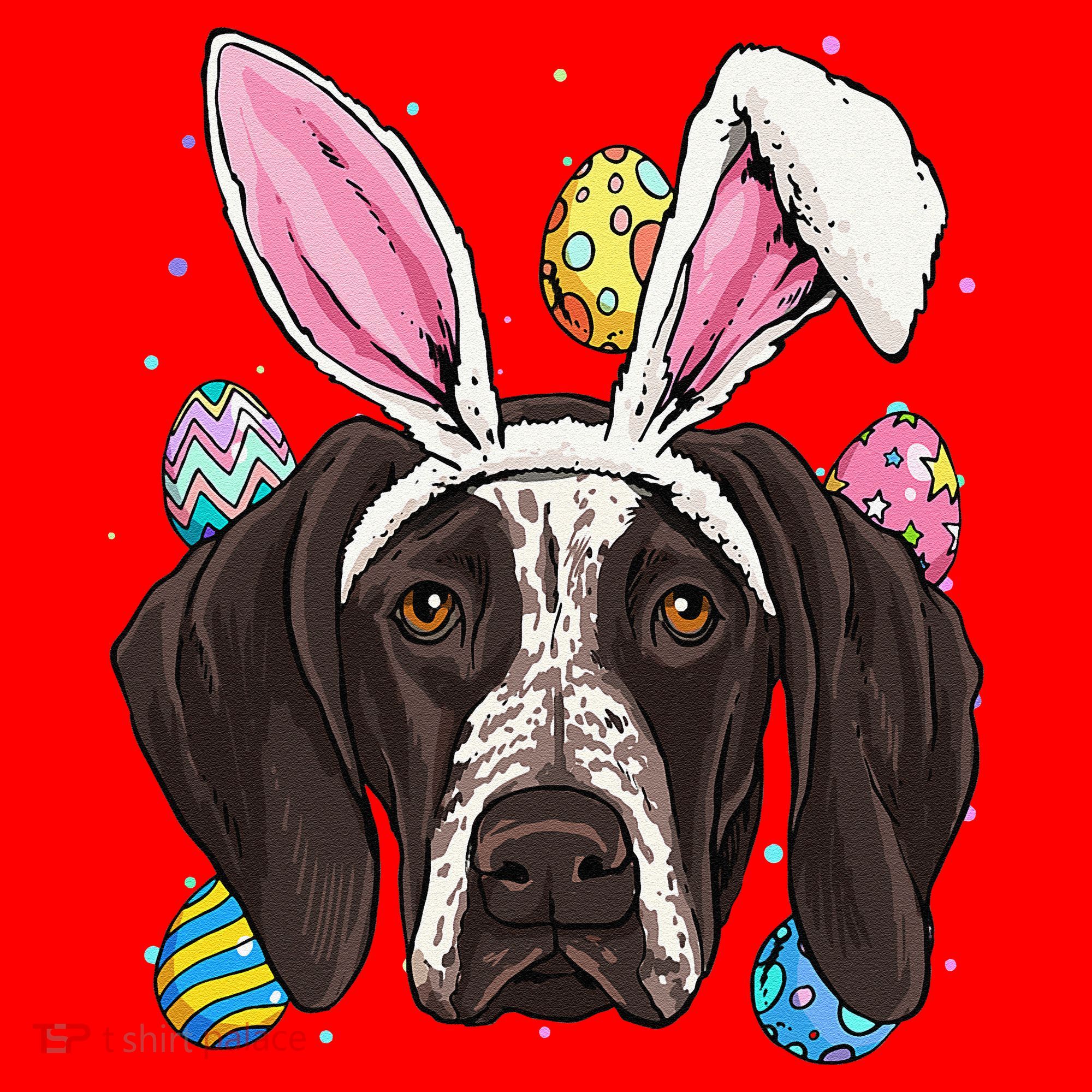 Easter Bunny German Shorthaired Pointer GSP Puppy Dog Lover Santa Hat
