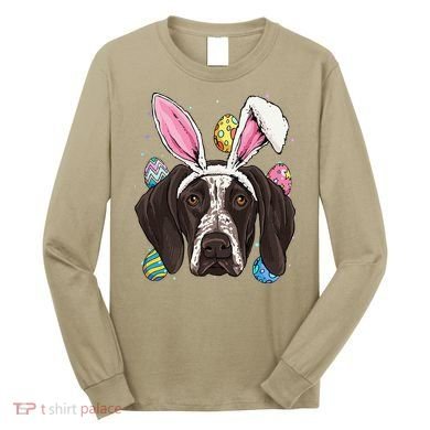 Easter Bunny German Shorthaired Pointer GSP Puppy Dog Lover Long Sleeve Shirt