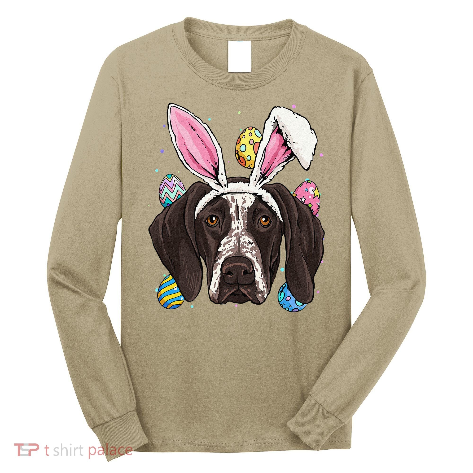 Easter Bunny German Shorthaired Pointer GSP Puppy Dog Lover Long Sleeve Shirt