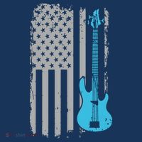 Electric Bass Guitar Player American Flag Musician T-Shirt thumb 7