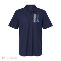 Electric Bass Guitar Player American Flag Musician Polo thumb 0