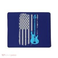 Electric Bass Guitar Player American Flag Musician Mousepad thumb 0