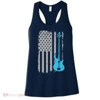 Electric Bass Guitar Player American Flag Musician Women's Tank Top thumb 0