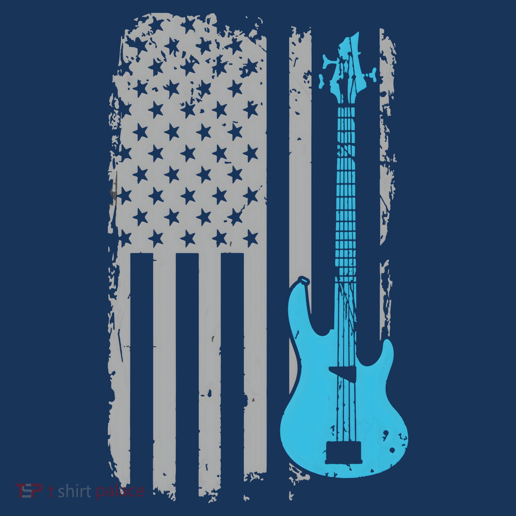 Electric Bass Guitar Player American Flag Musician Women's Tank Top