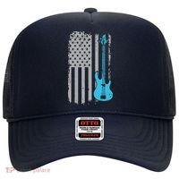 Electric Bass Guitar Player American Flag Musician Hat thumb 0