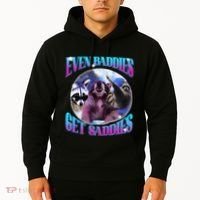 Even Baddies Get Saddies Opossum Funny Hoodie thumb 2