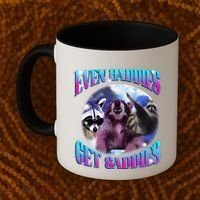 Even Baddies Get Saddies Opossum Funny Coffee Mug thumb 2