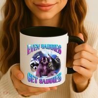 Even Baddies Get Saddies Opossum Funny Coffee Mug thumb 3