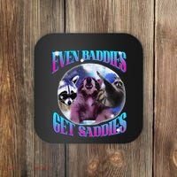 Even Baddies Get Saddies Opossum Funny Coaster thumb 0