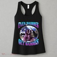 Even Baddies Get Saddies Opossum Funny Women's Tank Top thumb 3