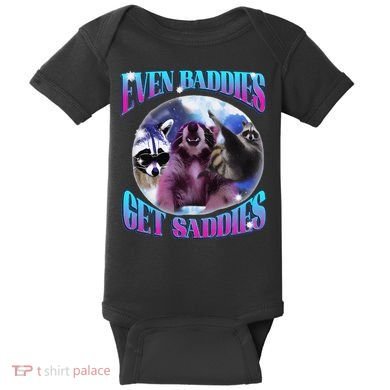 Even Baddies Get Saddies Opossum Funny Baby Bodysuit