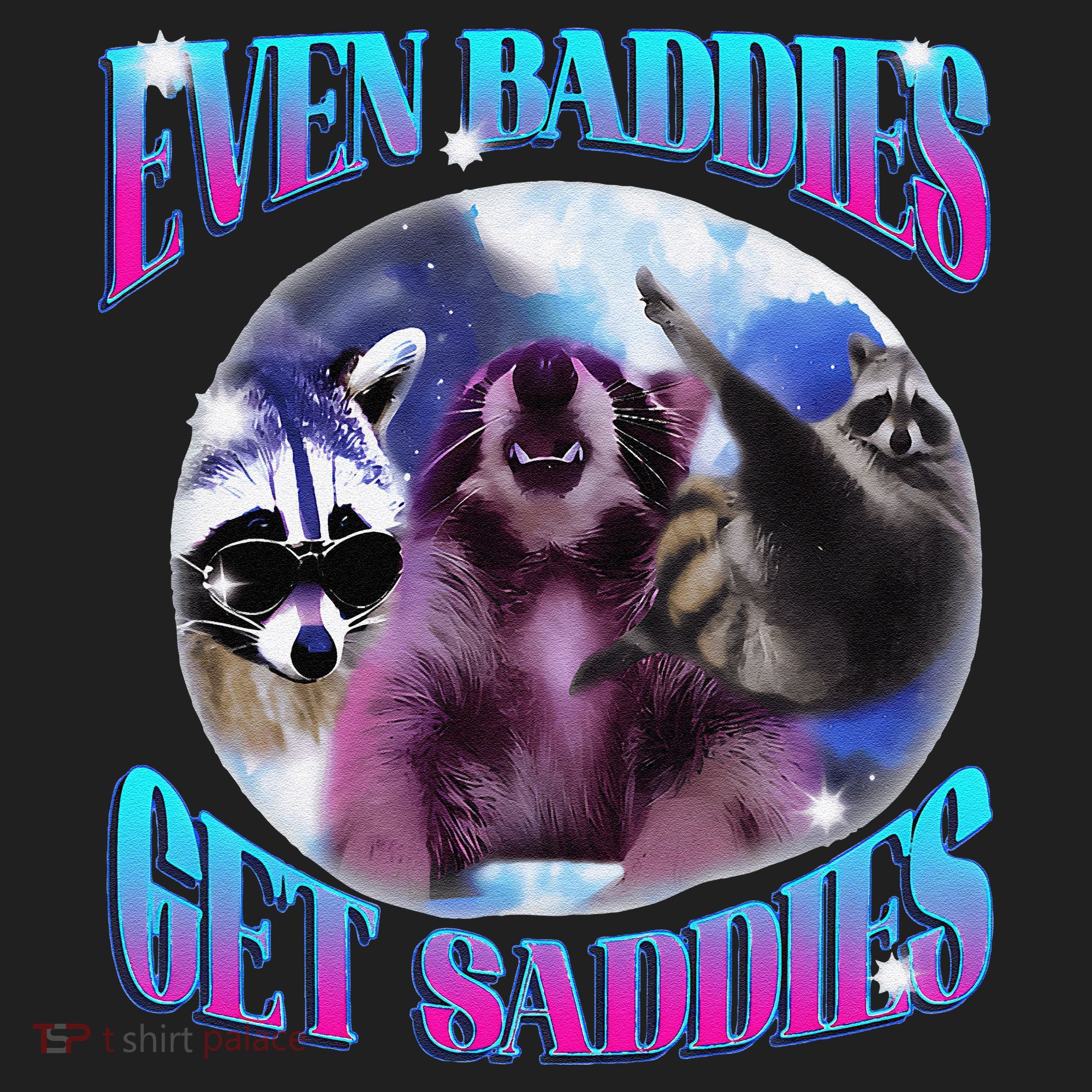 Even Baddies Get Saddies Opossum Funny Golf Towel