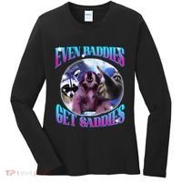 Even Baddies Get Saddies Opossum Funny Women's Long Sleeve Shirt thumb 0