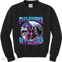 Even Baddies Get Saddies Opossum Funny Kids Sweatshirt thumb 0