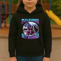 Even Baddies Get Saddies Opossum Funny Kids Hoodie thumb 3