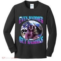 Even Baddies Get Saddies Opossum Funny Kids Long Sleeve Shirt thumb 0