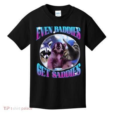 Even Baddies Get Saddies Opossum Funny Kids T-Shirt