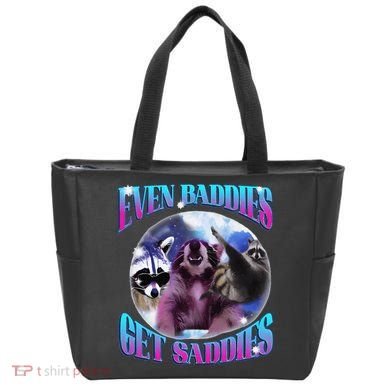 Even Baddies Get Saddies Opossum Funny Tote Bag