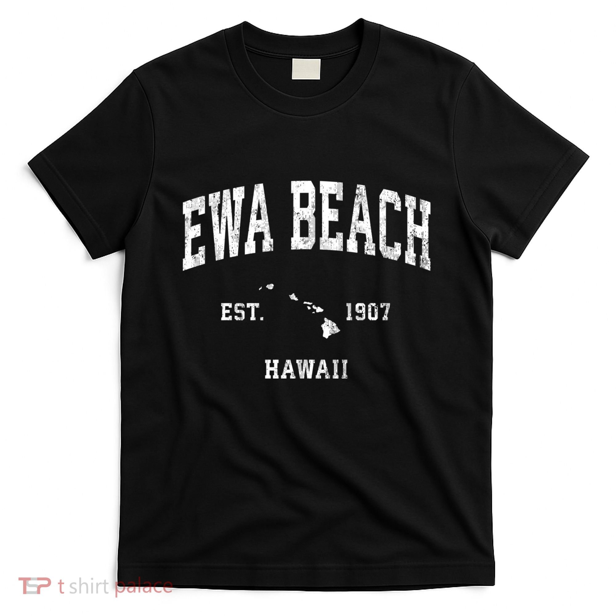 Ewa Beach Hawaii Hi Vintage Athletic Black Sports T-Shirt