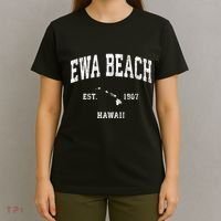 Ewa Beach Hawaii Hi Vintage Athletic Black Sports T-Shirt thumb 4