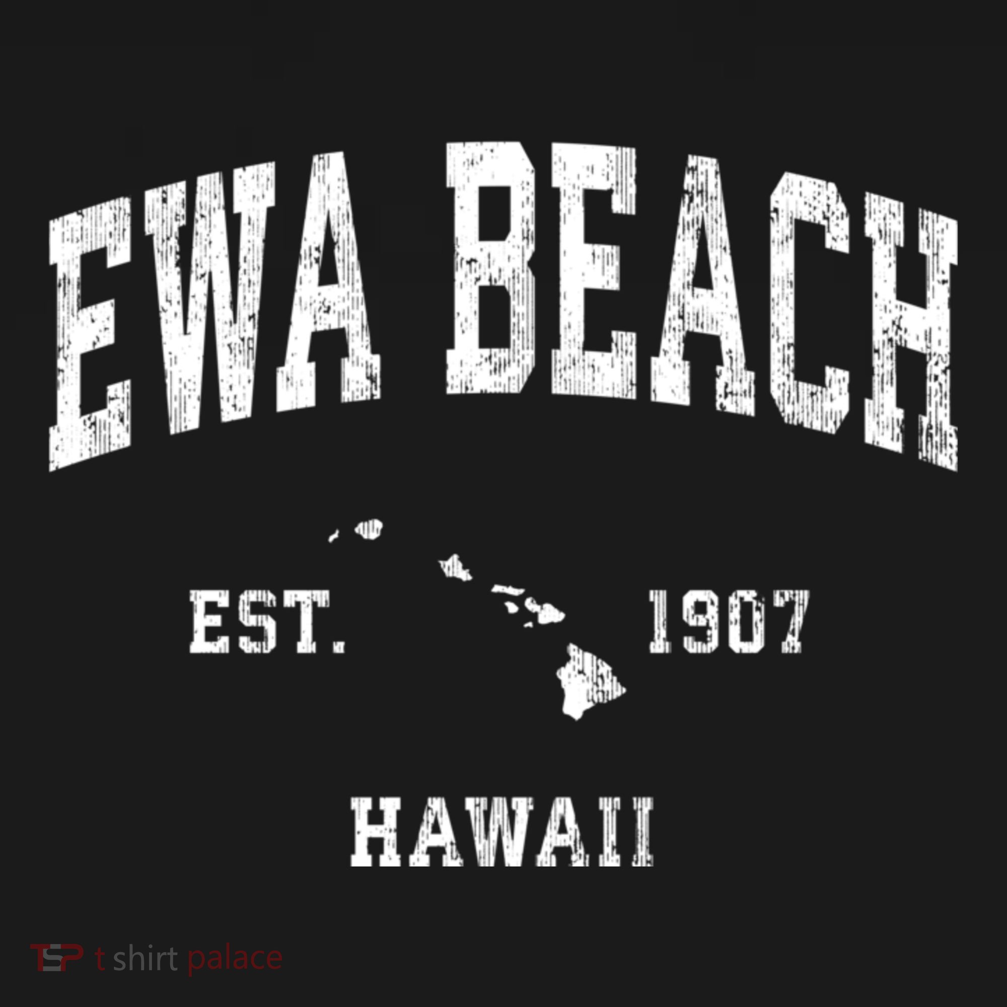 Ewa Beach Hawaii Hi Vintage Athletic Black Sports Kids Long Sleeve Shirt
