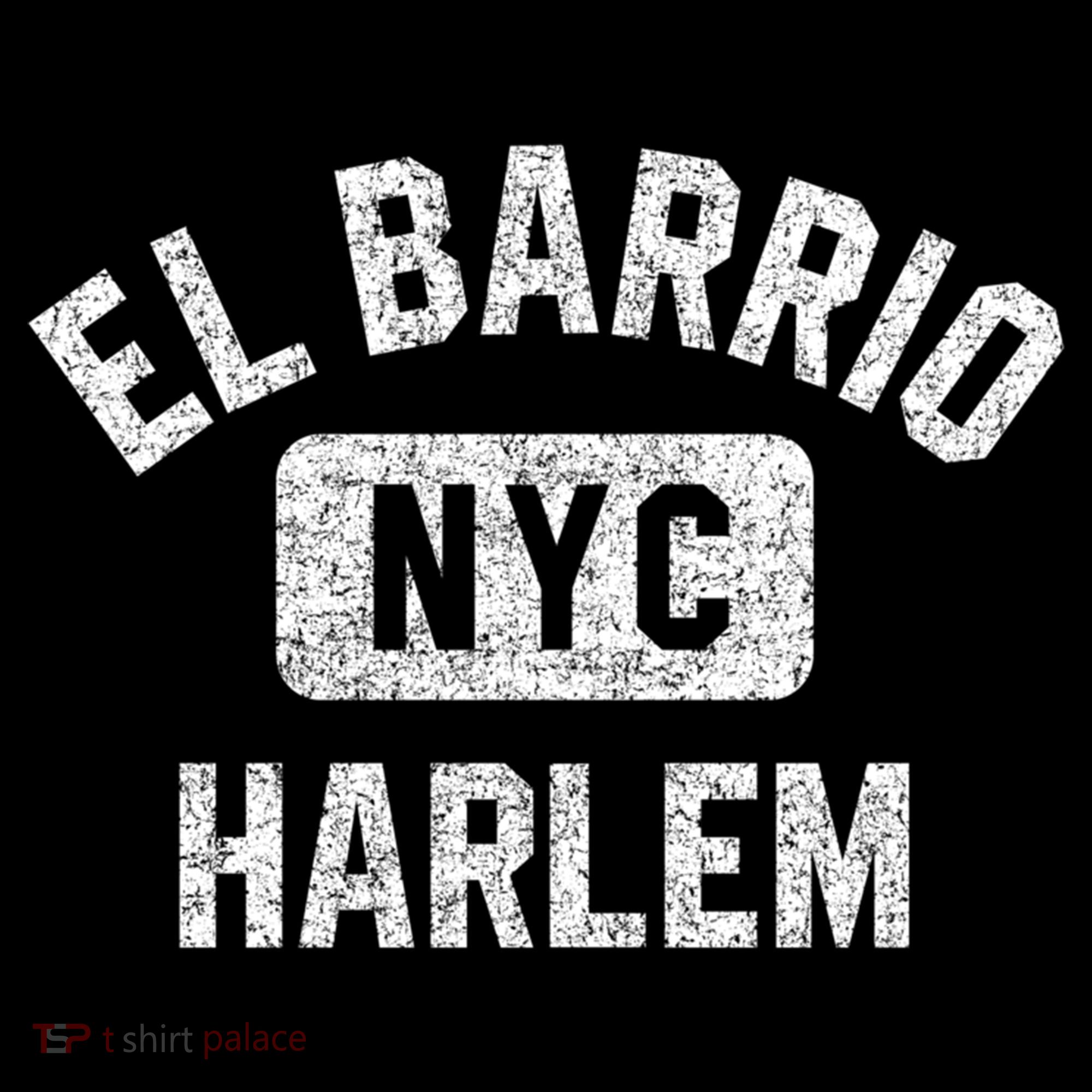 El Barrio Harlem Nyc Gym Style Distressed White Print Gift Women's Hoodie