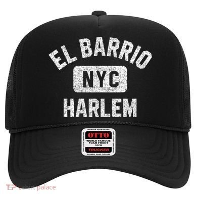 El Barrio Harlem Nyc Gym Style Distressed White Print Gift Hat