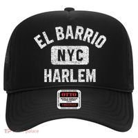 El Barrio Harlem Nyc Gym Style Distressed White Print Gift Hat thumb 0