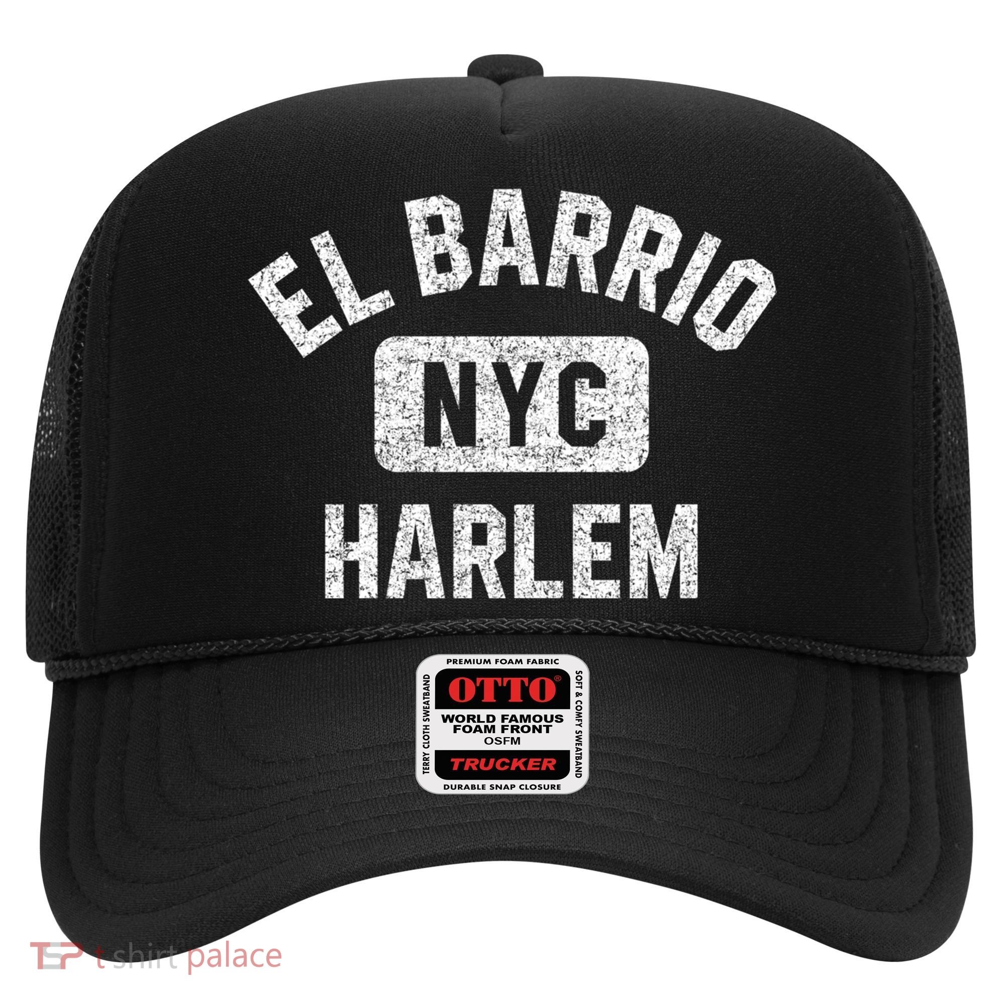 El Barrio Harlem Nyc Gym Style Distressed White Print Gift Hat
